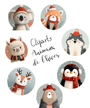 cliparts animaux hiver