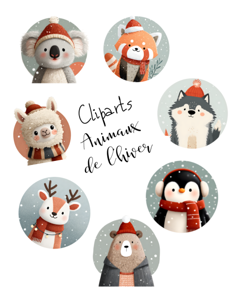 cliparts animaux hiver