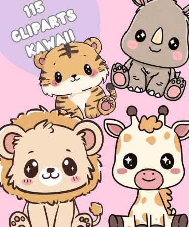 cliparts kawaii animaux PNG