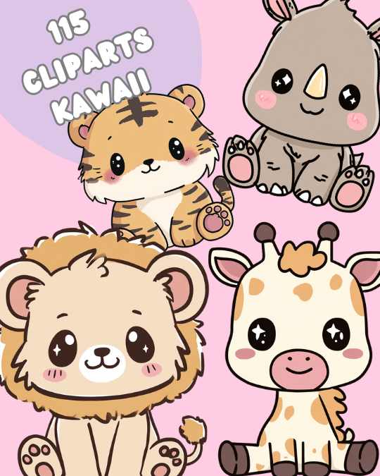 cliparts kawaii animaux PNG