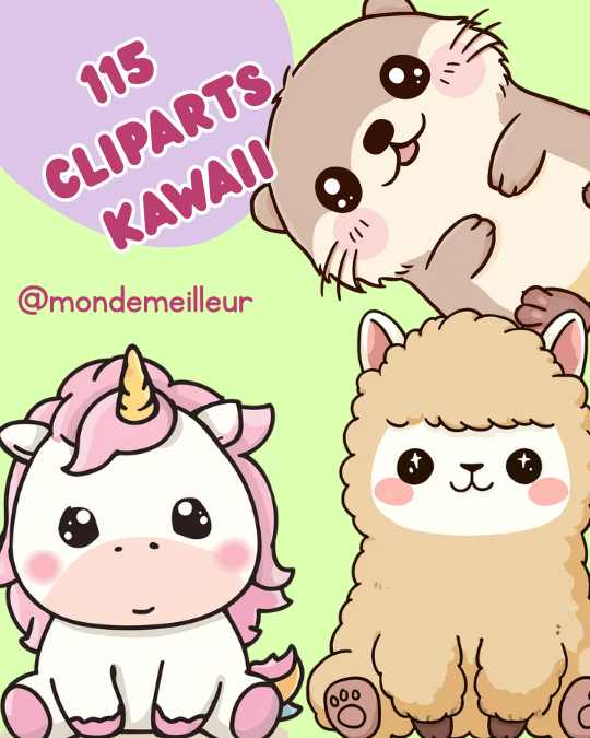 cliparts kawaii animaux PNG